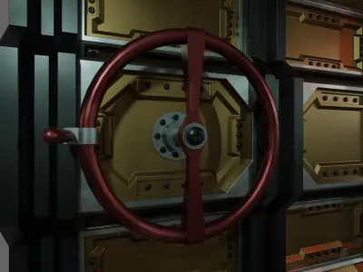 LARGE STEAMPUNK TURNWHEEL - RogueFilmProductions Low-poly 3D model