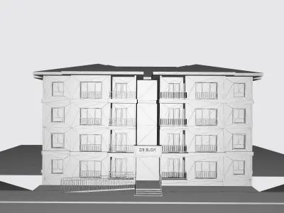 2 Apartment Buildings 3D model