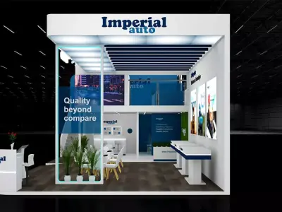 Exhibition Stand - 15m x 7m 3D model walkthrough animation Low-poly 3D model
