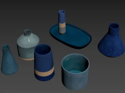Set ceramic vases 2 3D model