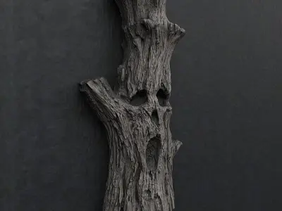 Ghost Tree Trunk - Wall Mount and Figurine STL for 3d printer 3D print model