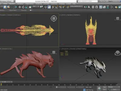 Animal - fantasy wolf Low-poly 3D model