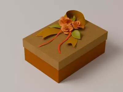 Package for Gift Gold 150 x 210 x 80mm 3D model