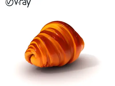 Realistic D Croissant Model Pack Low-poly 3D model