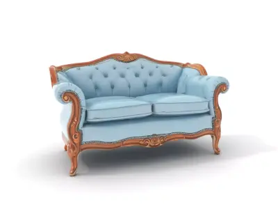 Elegant Blue Sofa model pack Low-poly 3D model