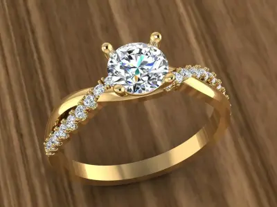 Jewelry Diamond Ring 3D print model 3