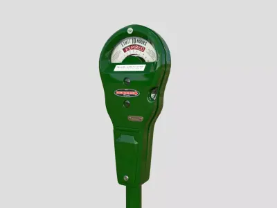 Parking Meter Green Low-poly 3D model
