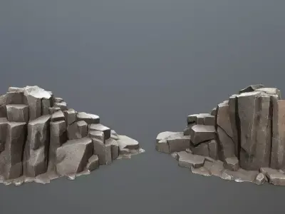 cliff rocks Low-poly 3D model