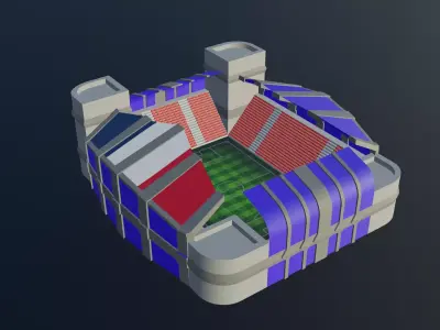 Football Stadium - France Low-poly 3D model