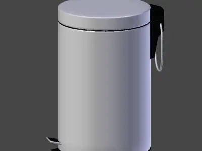 White Pedal Bin 3D model