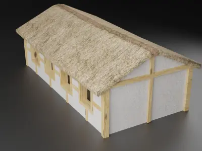 Medieval Barn  Free low-poly 3D model