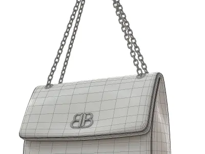 Balenciaga Monaco Medium Chain Bag Black Low-poly 3D model