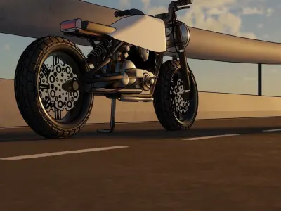 motorcycle on bridge 3D model