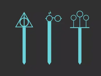Harry Potter Bookmarks - Deathly Hallows - Glasses - Quidditch 3D print model