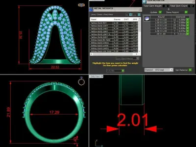 Jewelry Diamond Ring 3D Print Model 3D print model 19