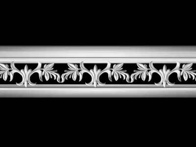 3d model stl wall molding plinth decor for CNC router 3D print model