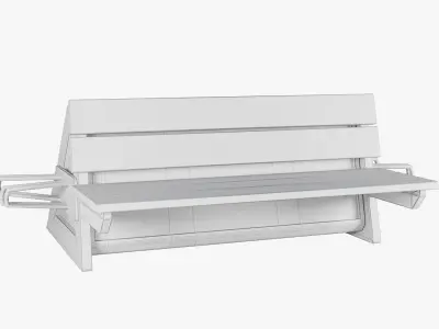 Wooden Solar Bench 3D model