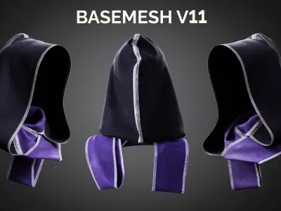 15 Scarf And Hooded Scarf Basemesh Models 3D model