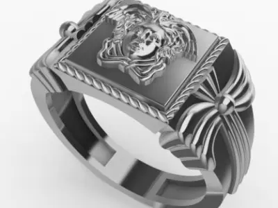 Medusa Face Ring Texture 3D print model