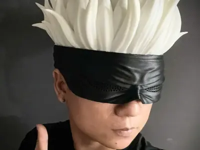 Gojo Saturo Eye Mask With Hair - jujutsu Kaisen Cosplay  3D print model