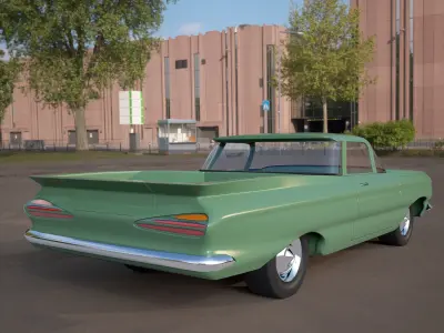  green classic car 3ds model 3D model