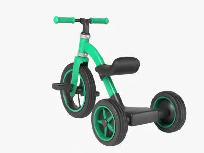 Kid Bike Low-poly 3D model