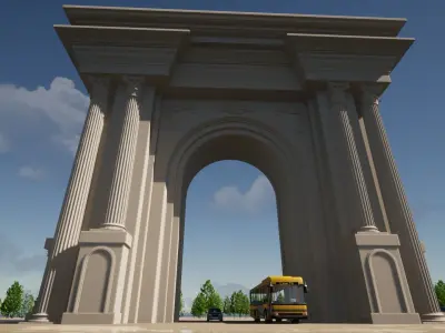 Roman Gate Low-poly 3D model