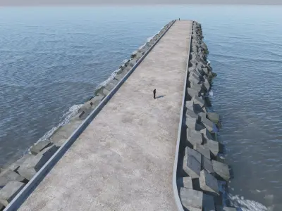 Breakwater 3D -C- Concrete Cubes 3D model