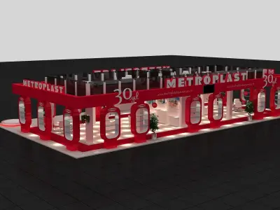 Exhibition Fair Stand 20x11 3D model