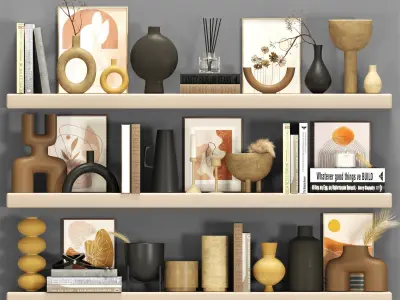 Decorative set vases on shelves for sims 3D Model Collection