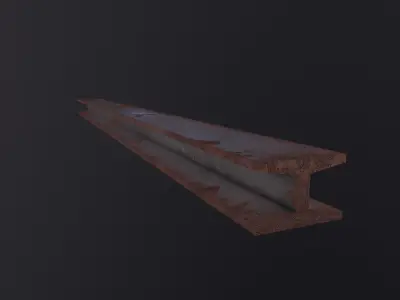 Iron Beam construction 3D Model Low-poly 3D model