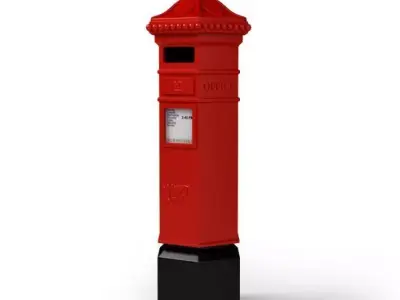 British Styled Post Box 3D model