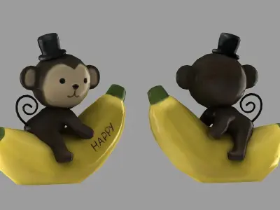 primate simian singe toon kong monk master tabletop spell 3D model