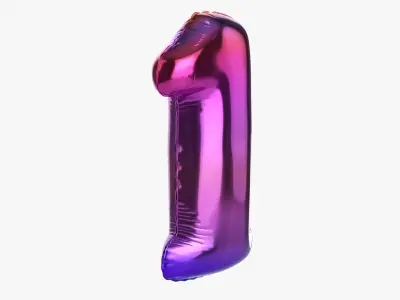 Foil balloon number one 1 3D model