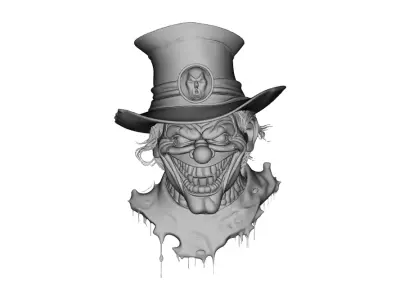 Evil Clown Head 3D Model for Jewelry Pendant Design 3D print model