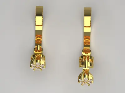 luxury diamond earring je0015 3D print model