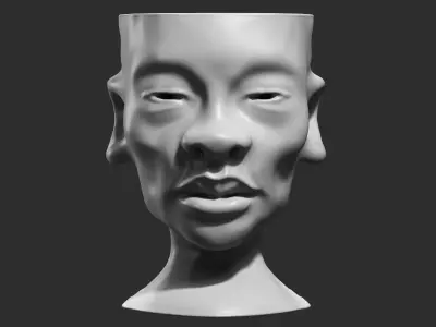 human head modern sculpture 3d print model 79 3D print model