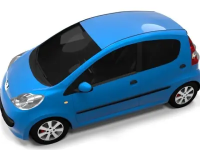 PEUGEOT 107 5D LOWPOLY Low-poly 3D model