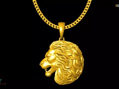 Lion pendant charms - one inch pendant 3D print model get