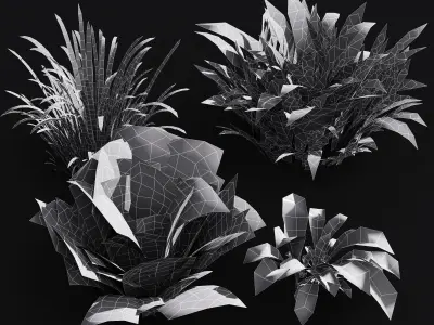 Meadow Lawn Grassland Set 005 3D model