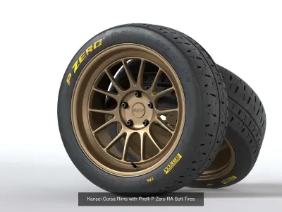 7 Kansei Rims with Tyres  3D Model Pack
