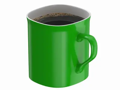 Coffee Mug Blue With Coffee 3D model