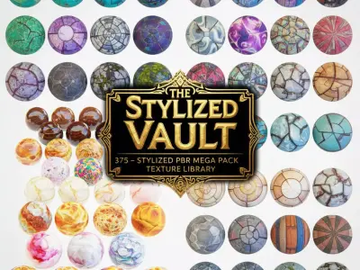 The Stylized Vault 375   Stylized PBR Mega Pack Texture Library Texture