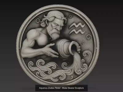 Zodiac Relief - Complete Celestial Wall Sculpture Collection 12