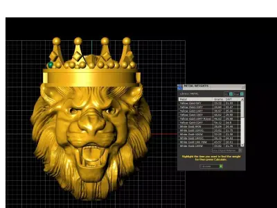 Lion Crown Ring 3D print model