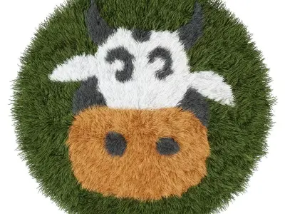 Children rug cow 3D model