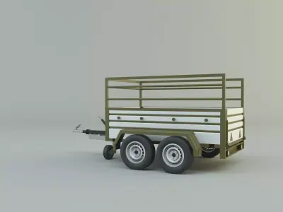 double axle trailer model 3D model