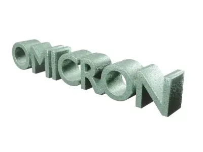 OMICRON TEXT ART Low-poly 3D model
