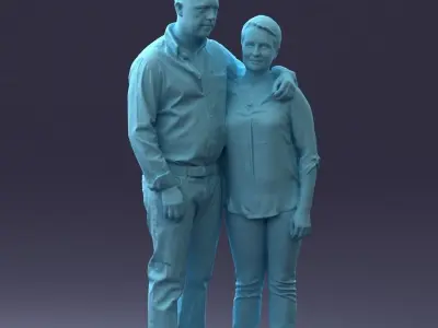 000231 Couple Standing Together Embracing Pose 1205 3dp 3D print model