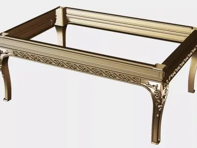 Carved tea table for cnc 17 3D model